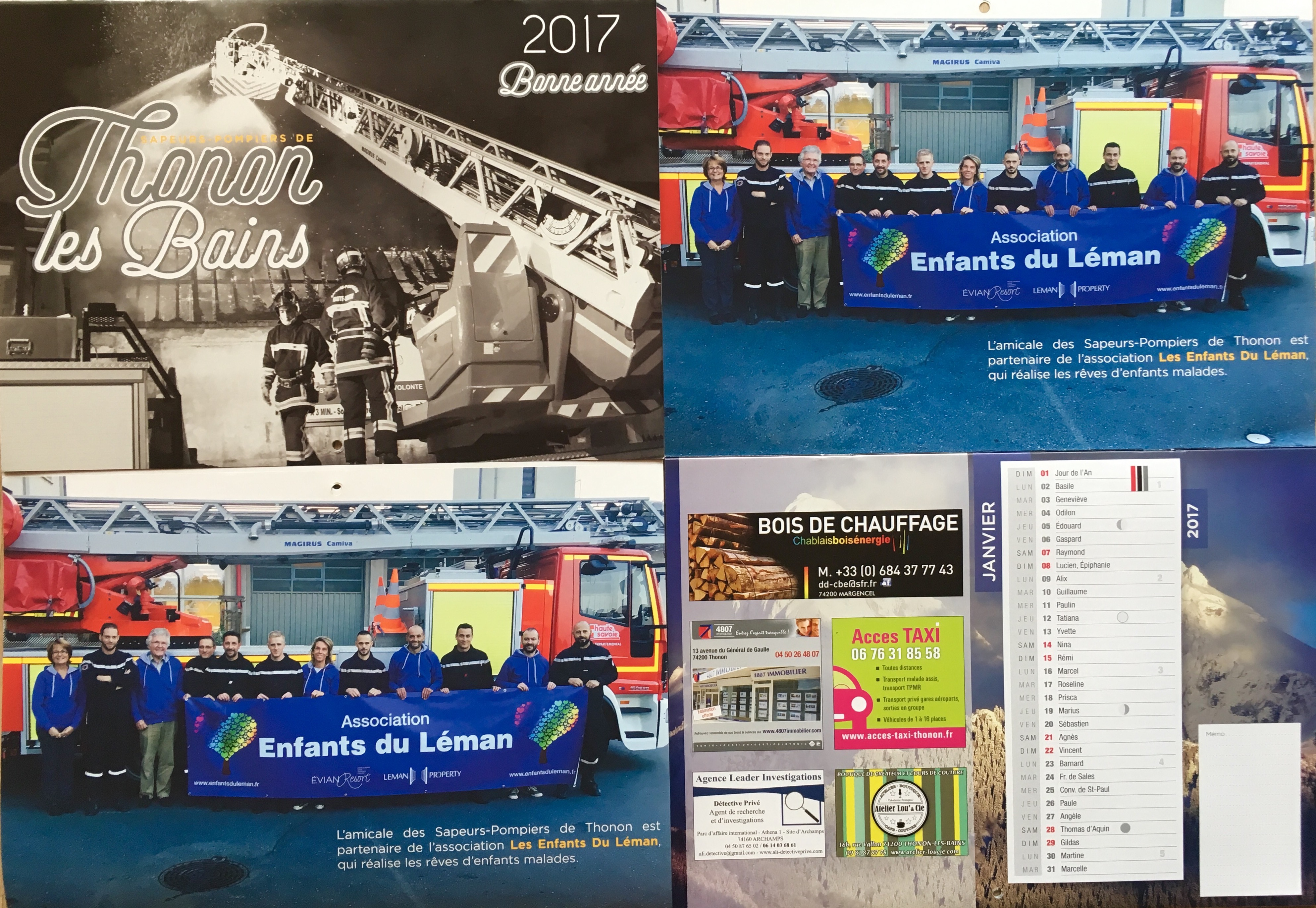 Le calendrier des pompiers de Thonon 2017